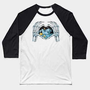 Skull loves mountain Baseball T-Shirt